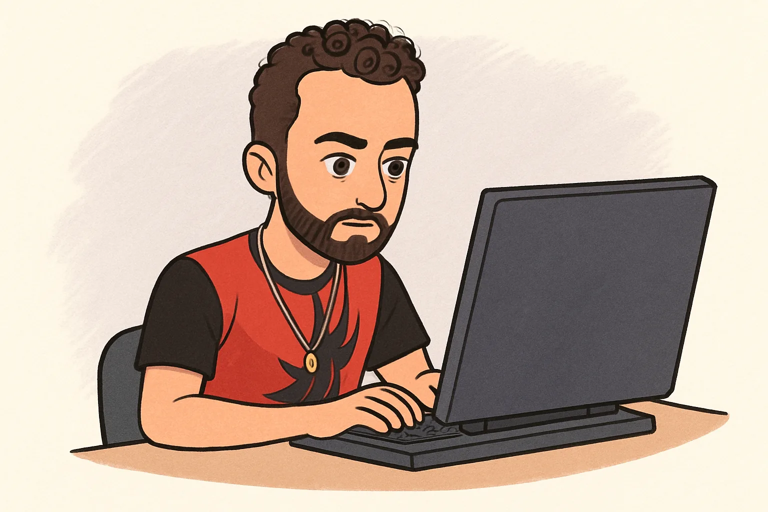 Me working on my blog