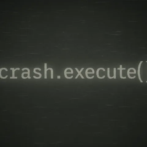Translation: Illustration crash.execute() on a dull background