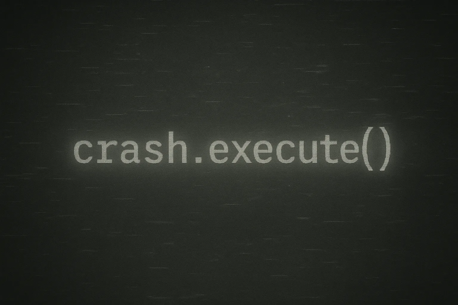 Translation: Illustration crash.execute() on a dull background