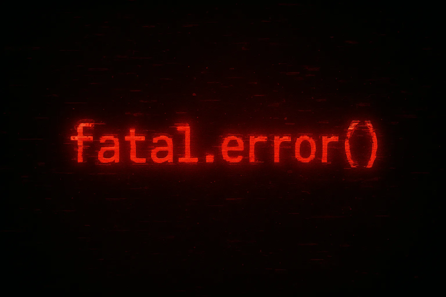 Illustration fatal.error() in red code line