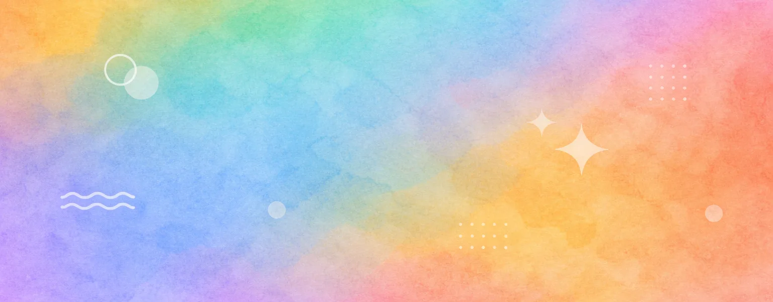 Colorful banner with symbols