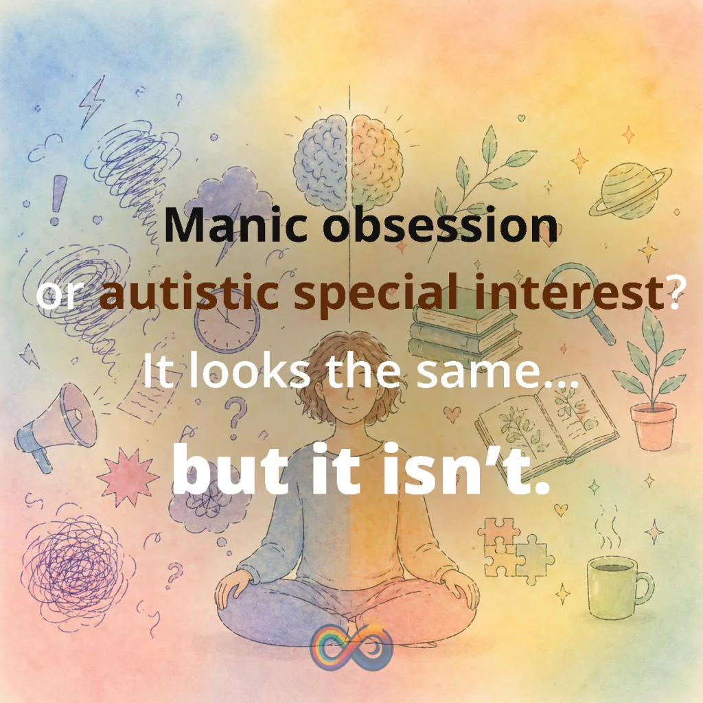 Preview of the Instagram carousel on manic obsession and autistic special interest